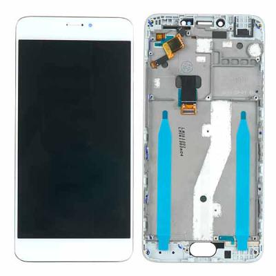 Дисплей для Meizu M3 Note L681H, с сенсорным экраном, с рамкой, оригинал (переклеено стекло) (белый)