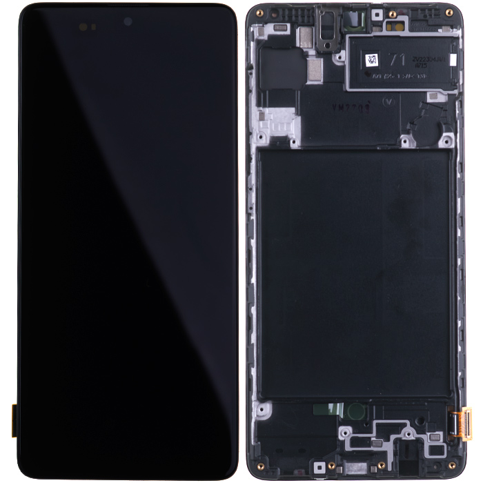Дисплей для Samsung Galaxy A71 A715, с рамкой, оригинал (Service Pack) - интернет-магазин запасных частей для телефонов и электроники MaxService