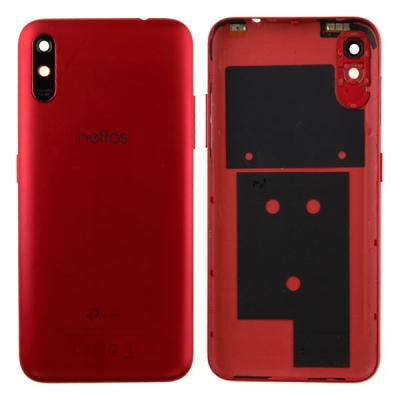 Задняя крышка для TP-Link Neffos C9s TP7061A, с боковыми кнопками и стеклом камеры (оригинал (с разборки), Dark Red)