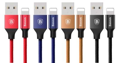 USB дата-кабель Baseus в нейлоновій обплетенні, Lightning, USB Type-A, 2.4 А, 1 м - інтернет-магазин запасних частин для телефонів та електроніки MaxService