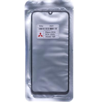 Стекло дисплея для Huawei Y8p 2020 (с OCA пленкой, черное)