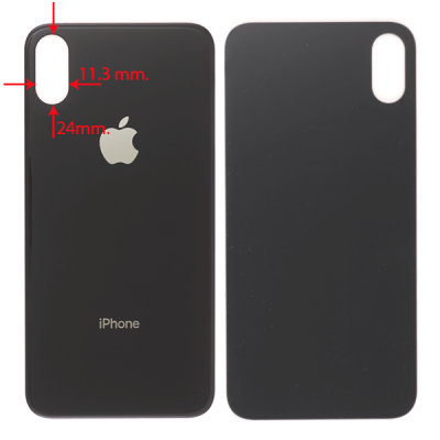 Задняя крышка iPhone X (большой вырез камеры, Space Gray)
