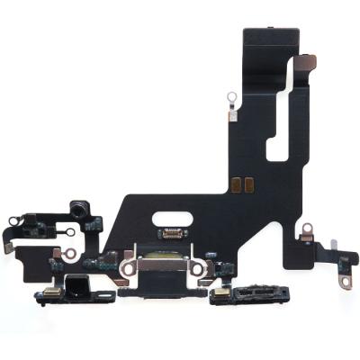Шлейф коннектора зарядки для iPhone 11, с микрофоном, 821-02037-07 (оригинал Китай, Black)