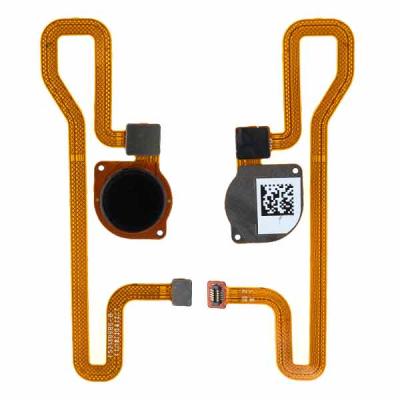 Шлейф для Huawei Y6 Prime 2018, ATU-L31, с сканеком отпечатка пальцев (черный)