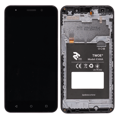 Дисплей для TWOE 2E E500A, 2017р., з сенсорним екраном, з рамкою, оригінал - інтернет-магазин запасних частин для телефонів та електроніки MaxService