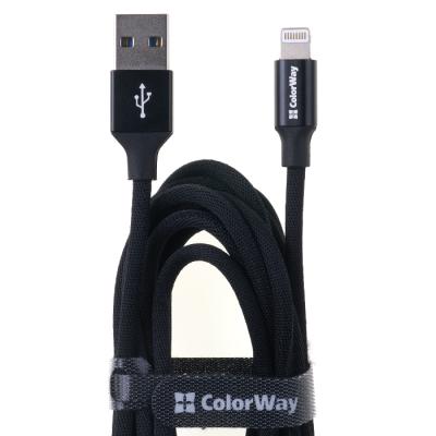 USB дата-кабель ColorWay, Lightning, 2.4А, 2м - інтернет-магазин запасних частин для телефонів та електроніки MaxService