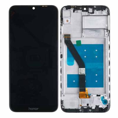 Дисплей для Honor 8A, JAT-LX1, с сенсорным экраном, с рамкой (с логотипом Honor, черный)