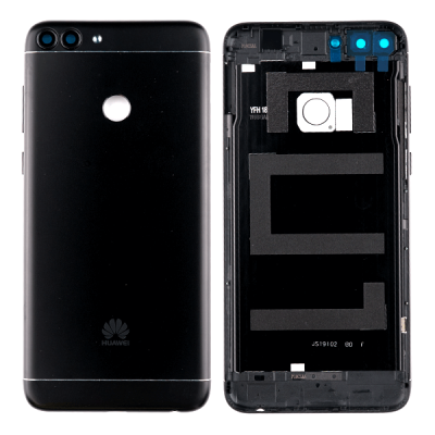 Задняя крышка Huawei P Smart, FIG-LX1, с боковыми кнопками и стеклом камеры, оригинал (оригинал Китай, черный)