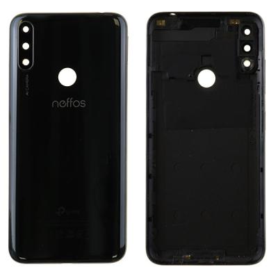 Задняя крышка для TP-Link Neffos X20 Pro TP9131A, с боковыми кнопками и стеклом камеры, оригинал (оригинал (с разборки), черная)