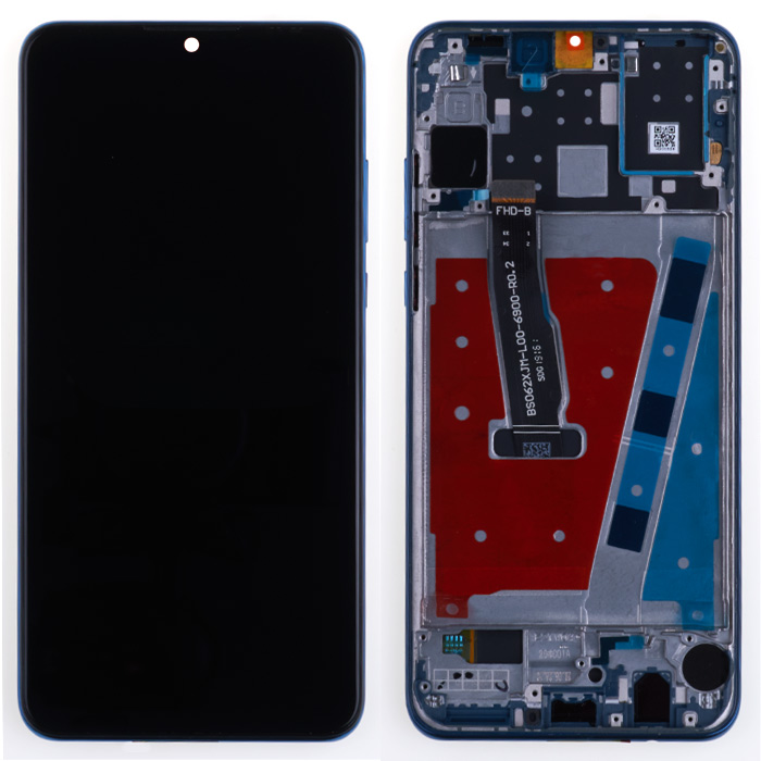 Дисплей для Huawei P30 Lite 2019, MAR-LX1A, с сенсорным экраном (с рамкой, оригинал Китай (под камеру 48MP), Peacock Blue)
