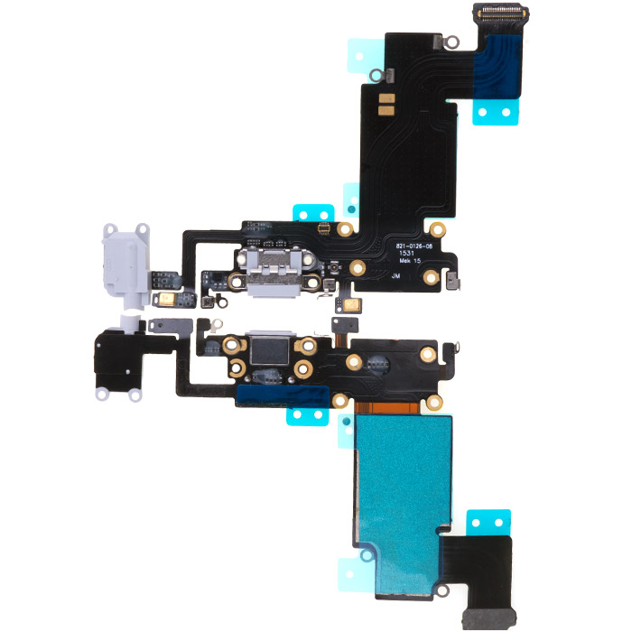 Шлейф коннектора зарядки для Apple iPhone 6s Plus, с коннектором наушников, с микрофоном - интернет-магазин запасных частей для телефонов и электроники MaxService
