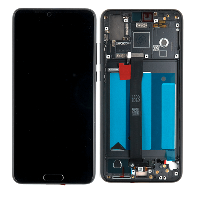 Дисплей для Huawei P20, EML-L29, с сенсорным экраном (с рамкой, оригинал Китай, черный)