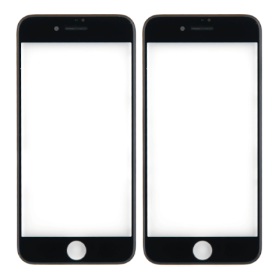 Стекло экрана под переклейку для iPhone 8/SE 2020, с рамкой, сеткой динамика и OCA пленкой (черное) Стекло экрана под переклейку для iPhone 8/SE 2020, с рамкой, сеткой динамика и OCA пленкой (черное)
