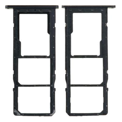 Держатель SIM карты для Samsung Galaxy A01 2020 A015, c держателем MMC, Dual SIM, оригинал (A015, черный)