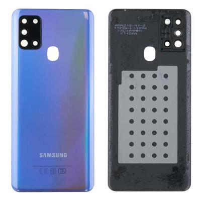 Задняя крышка для Samsung Galaxy A21s 2020 A217F, с стеклом камеры (оригинал (снята с нового устройства), синяя)