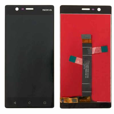 Дисплей Nokia 3 Dual Sim, TA-1032, TA-1020, с сенсорным экраном, оригинал (переклеено стекло) (черный)