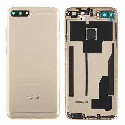 Задняя крышка для Huawei Y6 2018, ATU-L21, с боковыми кнопками, стеклом камеры (золотая)