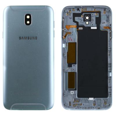 Задняя крышка для Samsung Galaxy J7 2017, J730, J730F, с боковыми кнопками, стеклом камеры (оригинал Б/У, синяя)