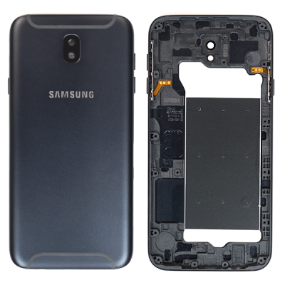 Задняя крышка для Samsung Galaxy J7 2017, J730, J730F, с боковыми кнопками, стеклом камеры (новая, черная)