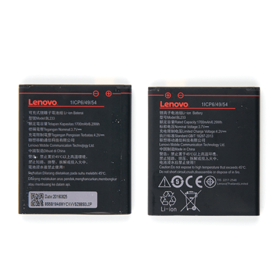 Аккумулятор BL233 для Lenovo (Li-Pol, 3,7В, 1 700мАч), оригинал (с разборки) - интернет-магазин запасных частей для телефонов и электроники MaxService