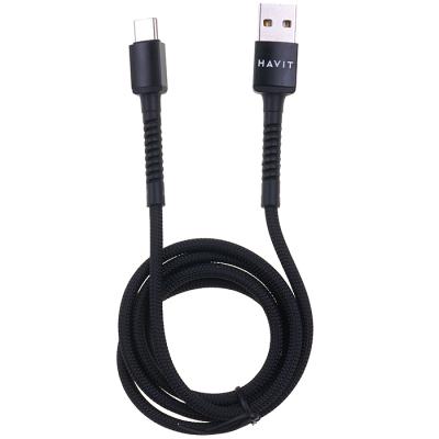 USB дата-кабель Havit HV-CB6197, USB Type-C 2,1А 1М, чорний - інтернет-магазин запасних частин для телефонів та електроніки MaxService