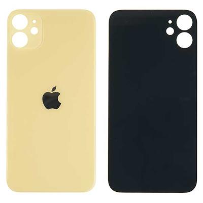 Задняя крышка для iPhone 11, большой вырез под камеру (без надписи) (Yellow)