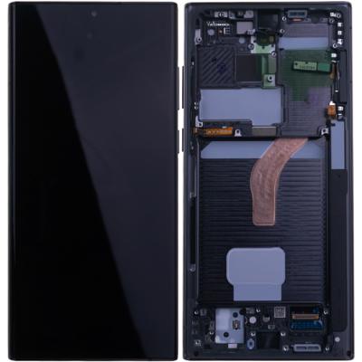 Дисплей для Samsung Galaxy S22 Ultra 5G S908, с рамкой, Service оригинал, GH82-27488A, Phantom Black - интернет-магазин запасных частей для телефонов и электроники MaxService