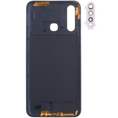 Задняя крышка для Vivo Y19 (1915), с стеклом камеры (Magnetic Black)