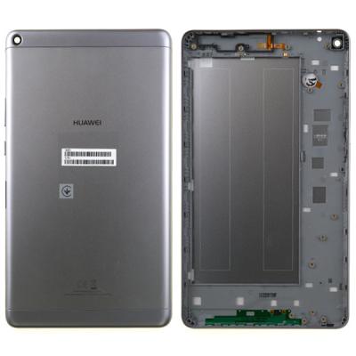 Задняя крышка для Huawei MediaPad T3 8', KOB-L09, с боковыми кнопками и стеклом камеры (Space Gray)