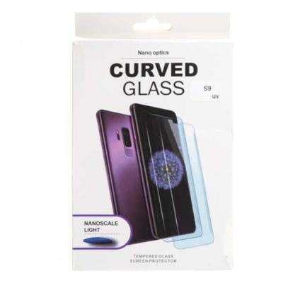 Захисне скло Curved Glass для телефону Samsung Galaxy S9 G960, 3D, клей із УФ лампою - інтернет-магазин запасних частин для телефонів та електроніки MaxService
