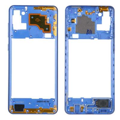 Средняя часть корпуса для Samsung Galaxy A21s 2020 A217F, с боковыми кнопками (оригинал (снята с нового устройства), синяя)