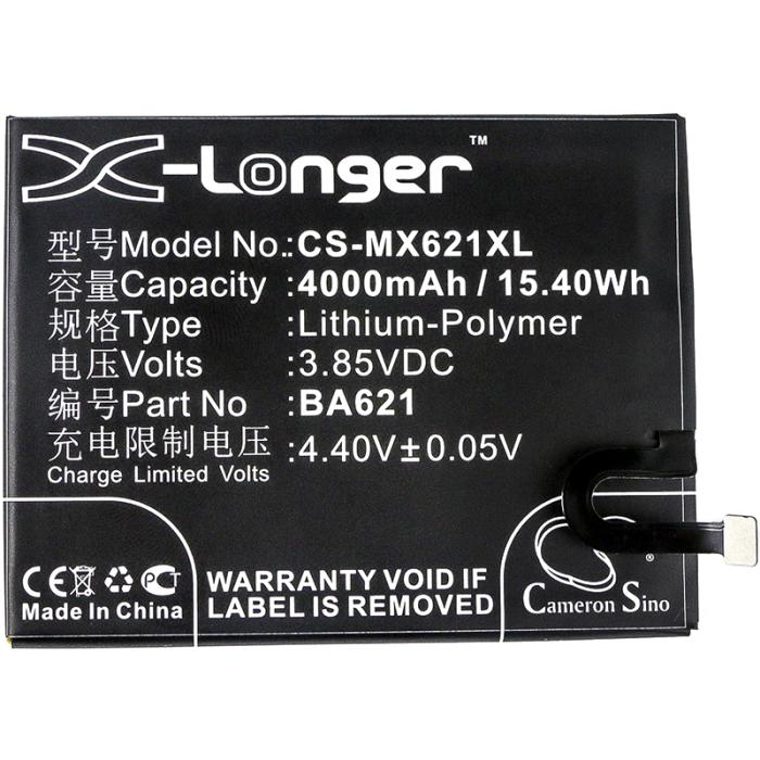 Аккумулятор Cameron Sino CS-MX621XL, BA621 для Meizu (Li-Polymer, 4000mAh, 3.85В) - интернет-магазин запасных частей для телефонов и электроники MaxService