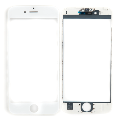 Стекло дисплея для iPhone 6s, с рамкой и сеткой динамика (белое) Стекло дисплея для iPhone 6s, с рамкой и сеткой динамика (белое)
