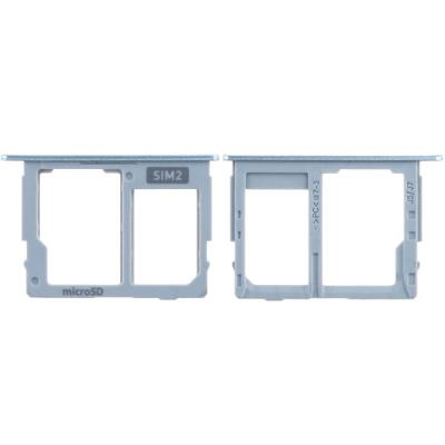 Держатель SIM карты для Samsung Galaxy J7 2017, J730 (Sim2+SD, синий)