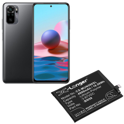 Аккумулятор BN59, Cameron Sino для Xiaomi Redmi Note 10, (Li-Polymer, 4800mAh, 3.87В) - интернет-магазин запасных частей для телефонов и электроники MaxService
