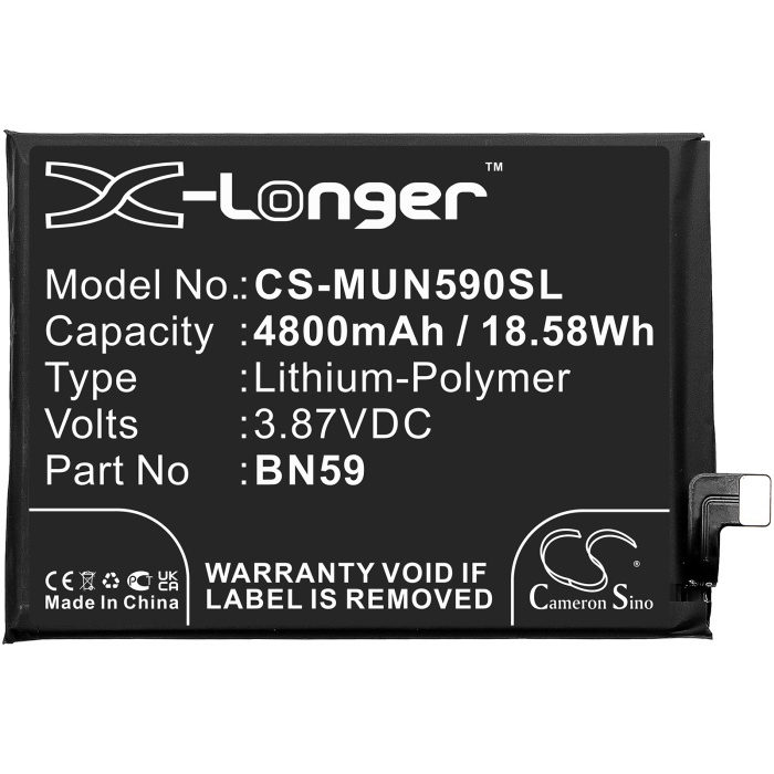 Аккумулятор BN59, Cameron Sino для Xiaomi Redmi Note 10, (Li-Polymer, 4800mAh, 3.87В) - интернет-магазин запасных частей для телефонов и электроники MaxService