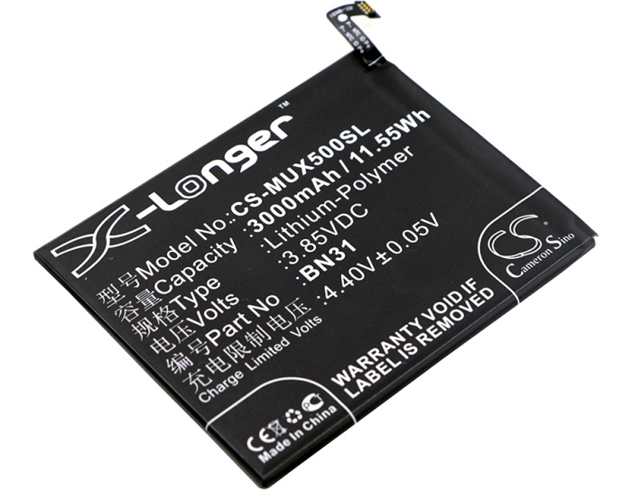 Аккумулятор Xiaomi BN31 Cameron Sino (Li-Polymer, 3000mAh, 3.85В) - интернет-магазин запасных частей для телефонов и электроники MaxService