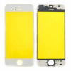 Скло екрану під переклеювання для iPhone 5s/SE, з рамкою та сіткою динаміка (білий)