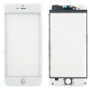 Скло екрану під переклеювання для iPhone 6 Plus, з рамкою та сіткою динаміка (біле)