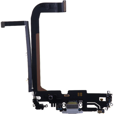 Шлейф коннектора зарядки для iPhone 13 Pro Max, с микрофоном, оригинал (White)