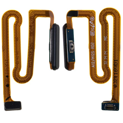 Шлейф сканера отпечатка пальца для Samsung Galaxy A12 A125/A127/M127, с кнопкой включения и шлейфом (Black)