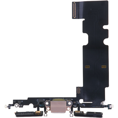 Шлейф коннектора зарядки для iPhone 8 Plus, с коннектором наушников и микрофоном (оригинал Китай, Gold)