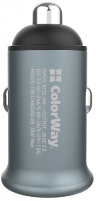 Автомобільний зарядний пристрій Colorway 2USB Quick Charge 3.0 (36W) - інтернет-магазин запасних частин для телефонів та електроніки MaxService