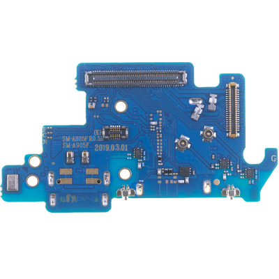 Нижня плата зарядного конектора для Samsung Galaxy A80 A805, з конектором SIM, Service оригінал - інтернет-магазин запасних частин для телефонів та електроніки MaxService